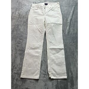 NYDJ Womens Sz 2 Designer Jeans White Skinny Mid Rise Stretch Denim Ladies Pants